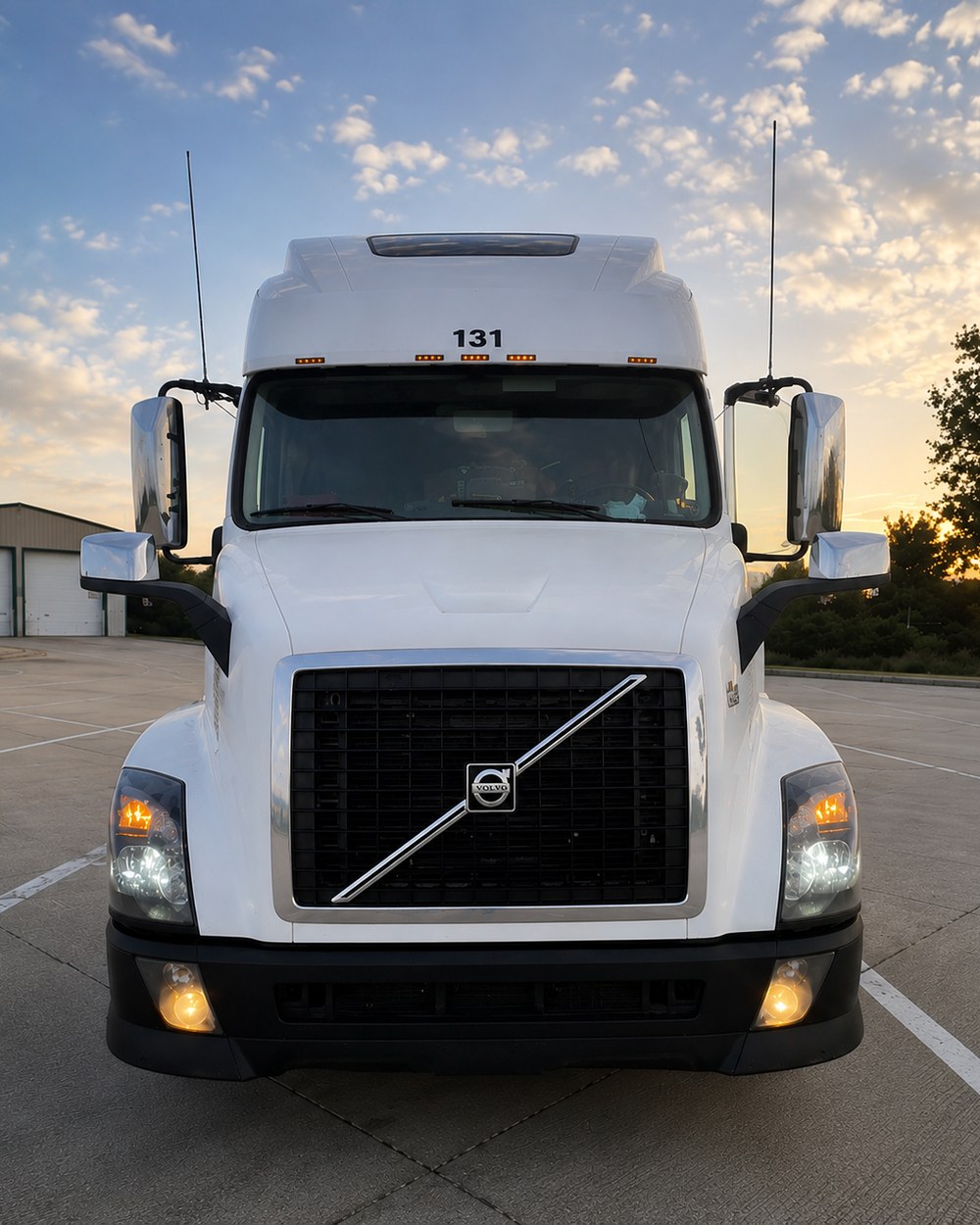 Windshield ID number installed on a commercial truck